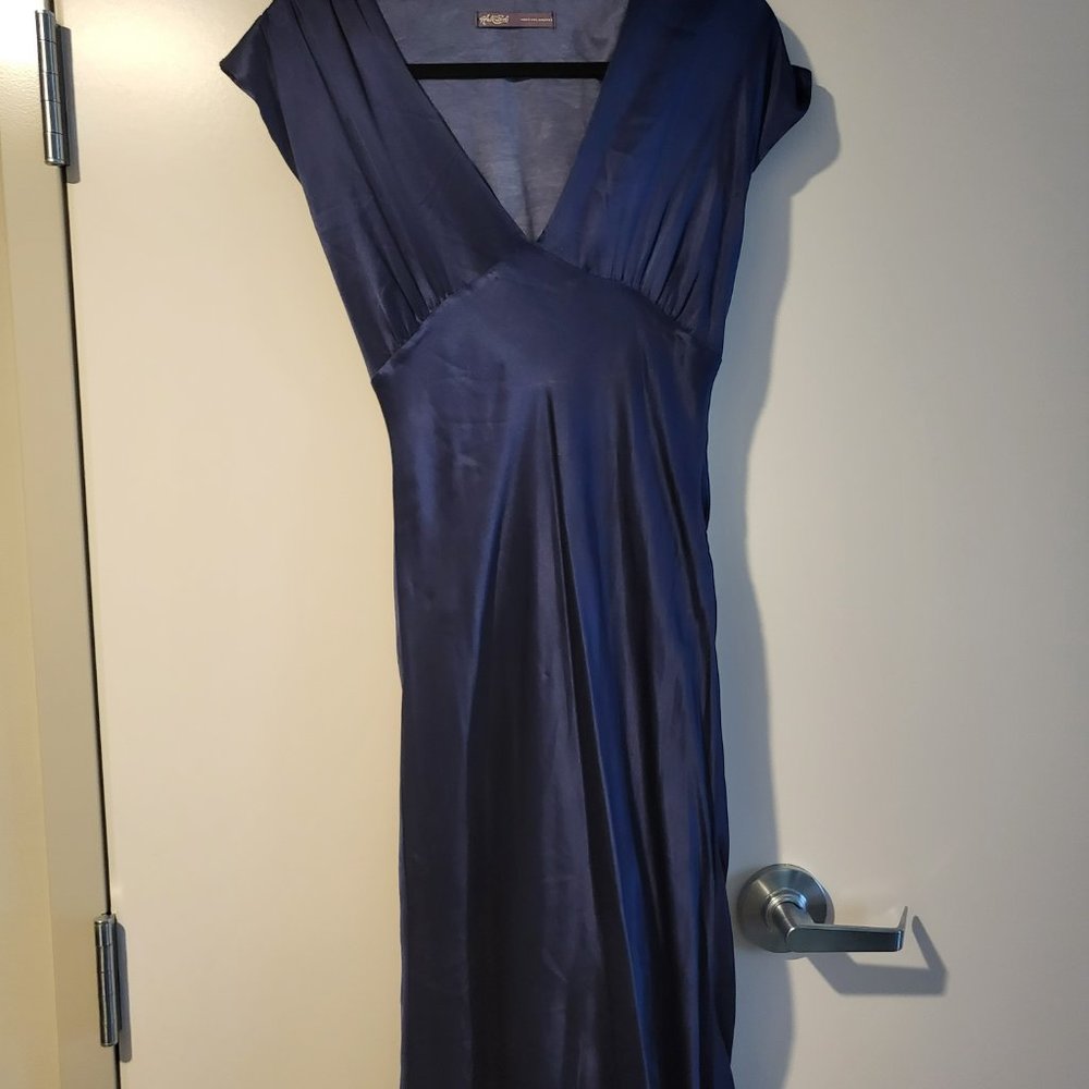 Hale' Bob Navy Blue Silk Dress